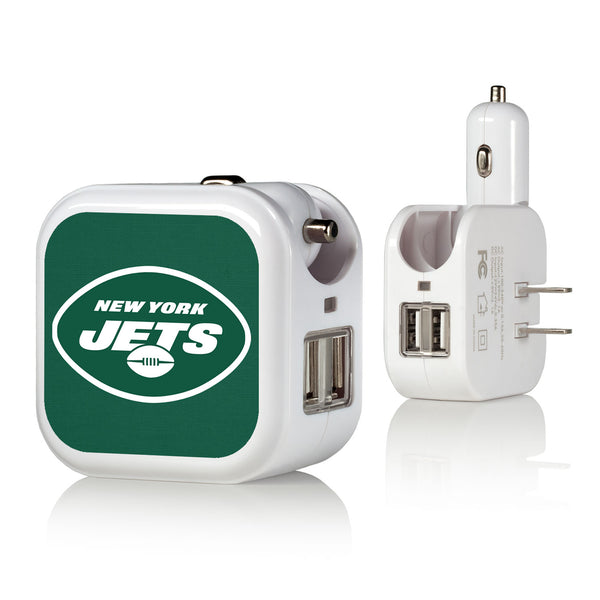 New York Jets Solid 2 in 1 USB Charger
