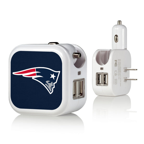 New England Patriots Solid 2 in 1 USB Charger