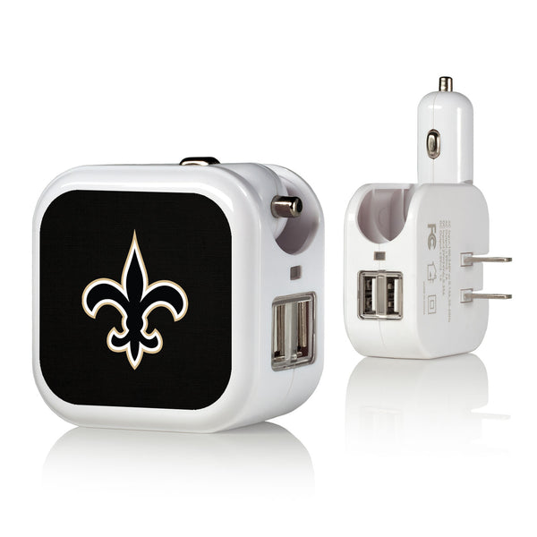 New Orleans Saints Solid 2 in 1 USB Charger
