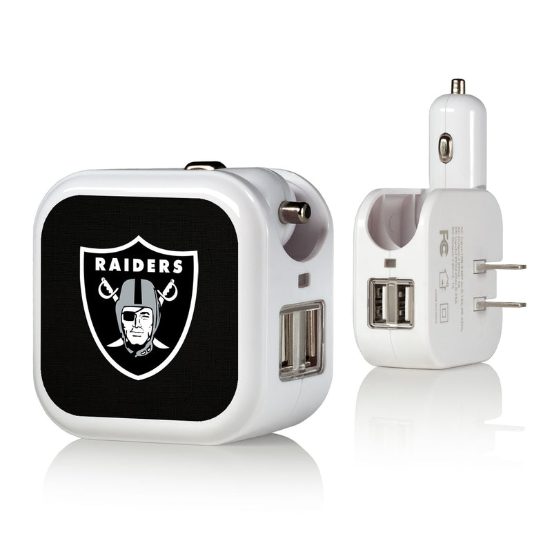 Las Vegas Raiders Solid 2 in 1 USB Charger