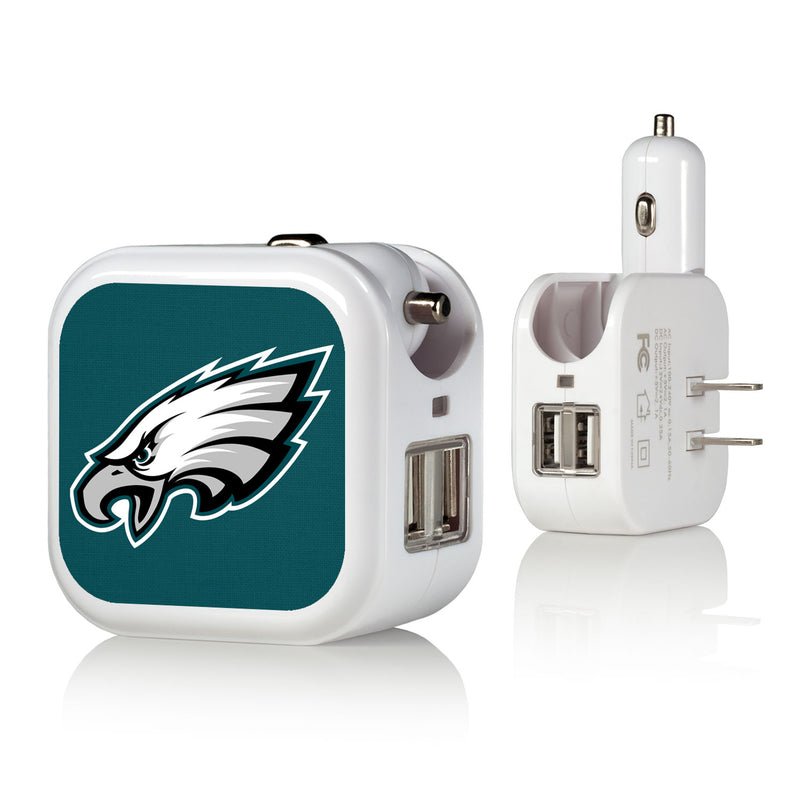 Philadelphia Eagles Solid 2 in 1 USB Charger