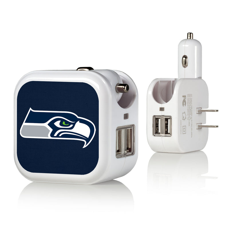 Seattle Seahawks Solid 2 in 1 USB Charger