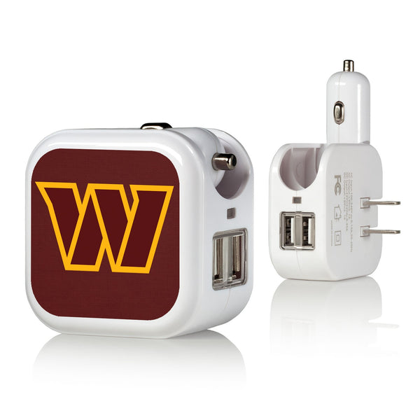 Washington Commanders Solid 2 in 1 USB Charger