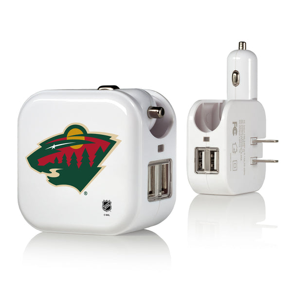 Minnesota Wild Insignia 2 in 1 USB Charger