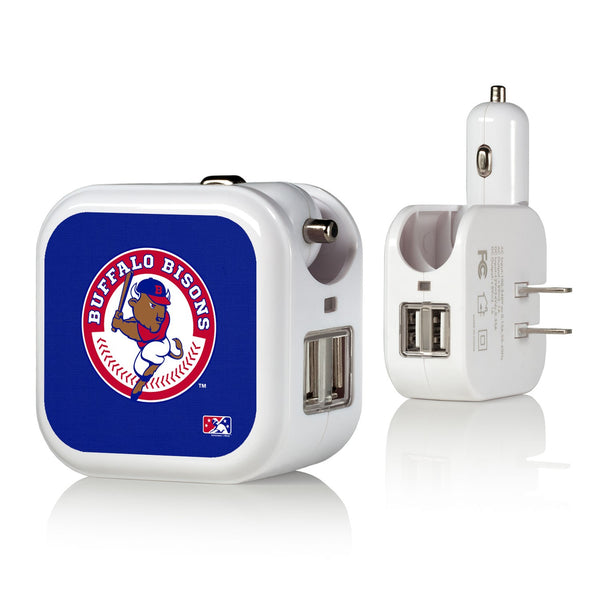 Buffalo Bisons Solid 2 in 1 USB Charger
