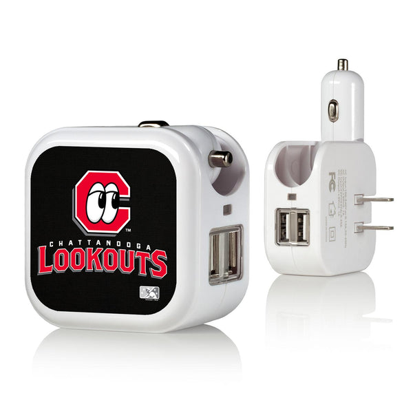 Chattanooga Lookouts Solid 2 in 1 USB Charger