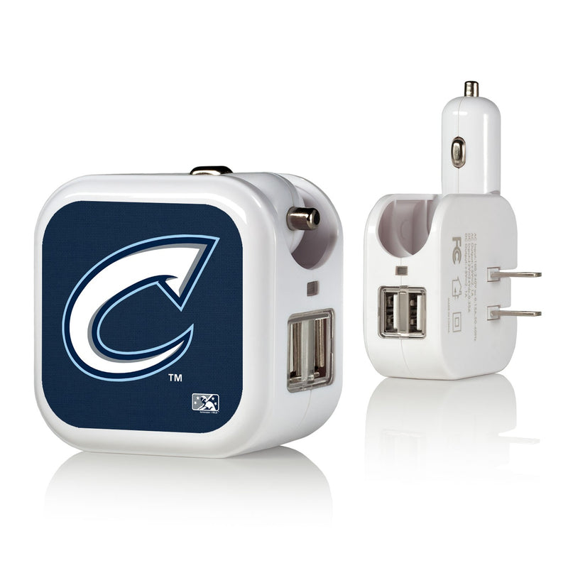 Columbus Clippers Solid 2 in 1 USB Charger