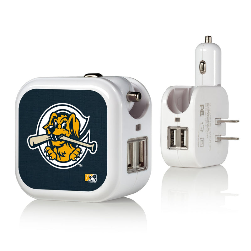 Charleston RiverDogs Solid 2 in 1 USB Charger