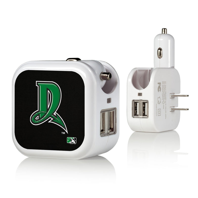 Dayton Dragons Solid 2 in 1 USB Charger