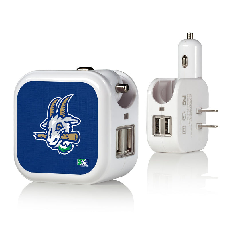 Hartford Yard Goats Solid 2 in 1 USB Charger