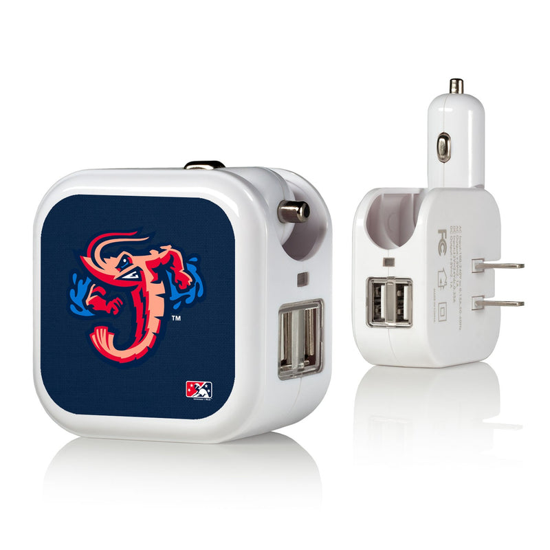 Jacksonville Jumbo Shrimp Solid 2 in 1 USB Charger
