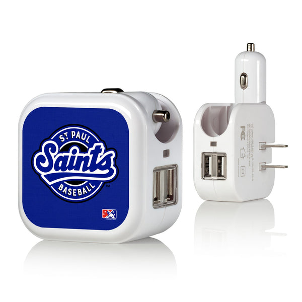 St. Paul Saints Solid 2 in 1 USB Charger