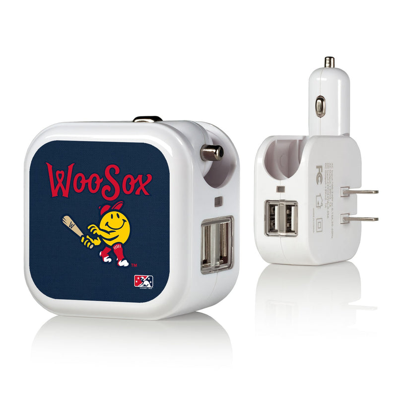 Worcester Red Sox Solid 2 in 1 USB Charger