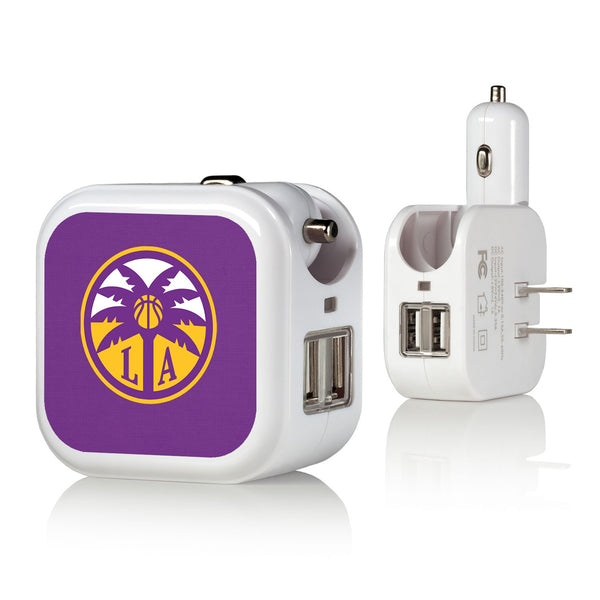 Los Angeles Sparks Solid 2 in 1 USB Charger