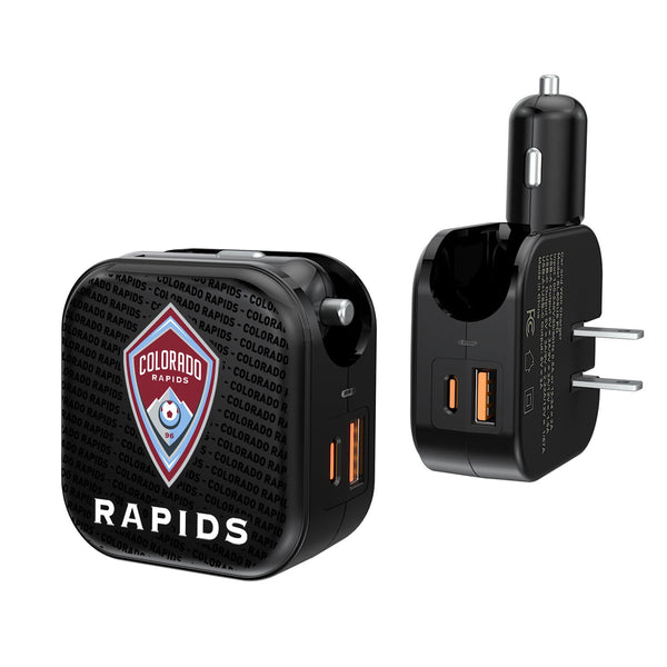 Colorado Rapids Blackletter 2 in 1 USB A/C Charger