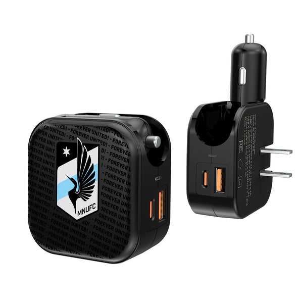 Minnesota United FC   Blackletter 2 in 1 USB A/C Charger