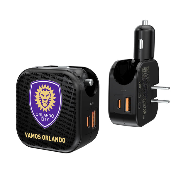 Orlando City Soccer Club  Blackletter 2 in 1 USB A/C Charger