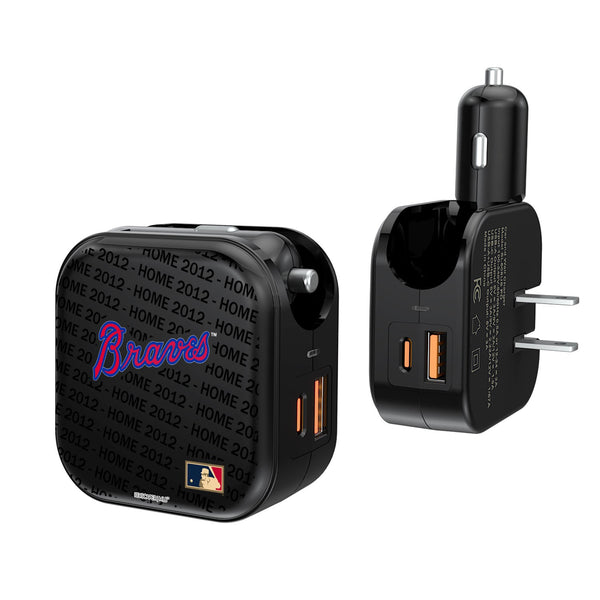 Atlanta Braves Home 2012 - Cooperstown Collection Blackletter 2 in 1 USB A/C Charger