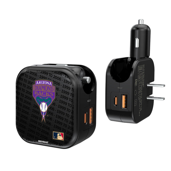 Arizona Diamondbacks 1999-2006 - Cooperstown Collection Blackletter 2 in 1 USB A/C Charger