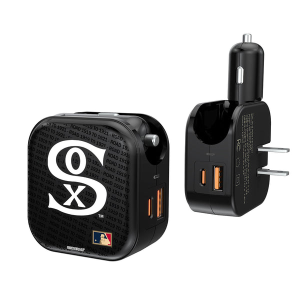 Chicago White Sox Road 1919-1921 - Cooperstown Collection Blackletter 2 in 1 USB A/C Charger