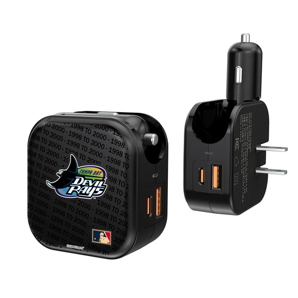 Tampa Bay 1998-2000 - Cooperstown Collection Blackletter 2 in 1 USB A/C Charger