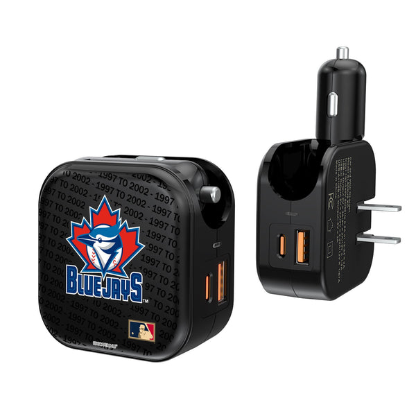Toronto Blue Jays 1997-2002 - Cooperstown Collection Blackletter 2 in 1 USB A/C Charger