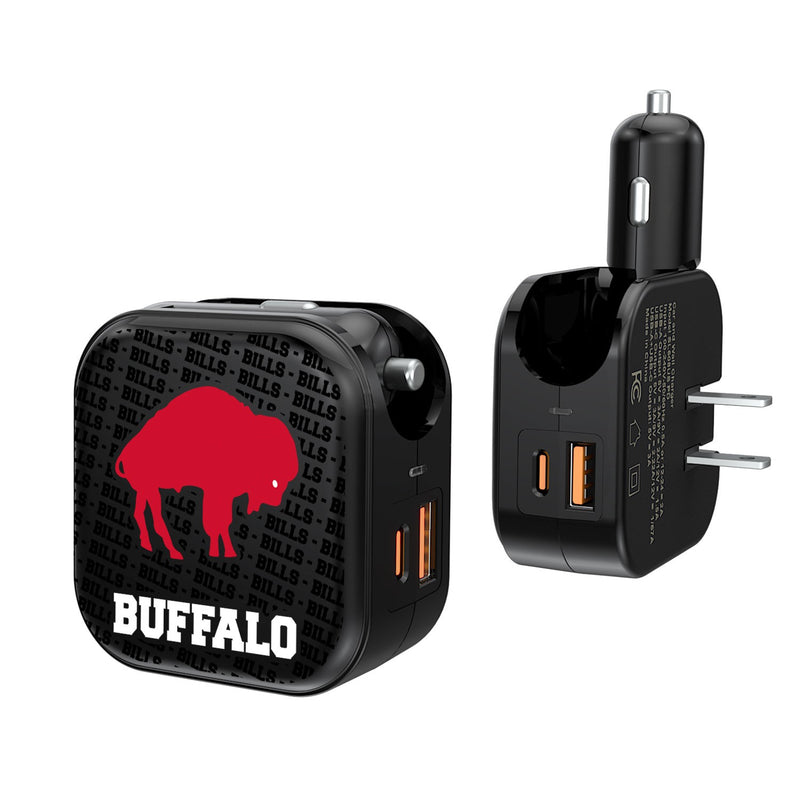 Buffalo Bills Blackletter 2 in 1 USB A/C Charger
