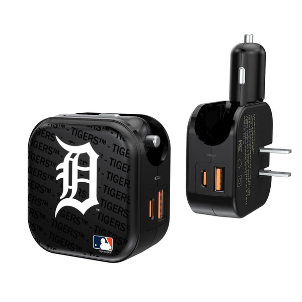 Detroit Tigers Blackletter 2 in 1 USB A/C Charger