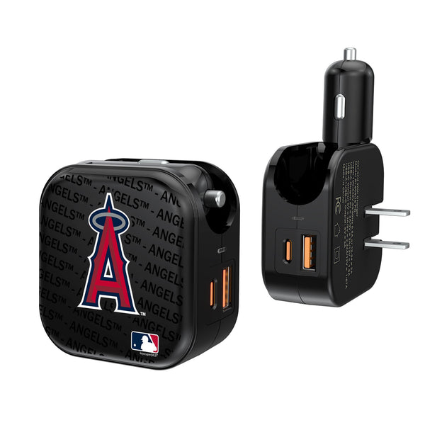 Los Angeles Angels Blackletter 2 in 1 USB A/C Charger