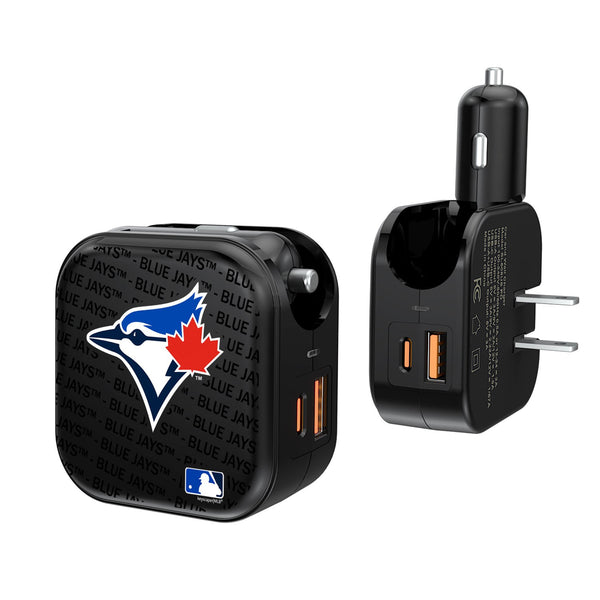 Toronto Blue Jays Blackletter 2 in 1 USB A/C Charger