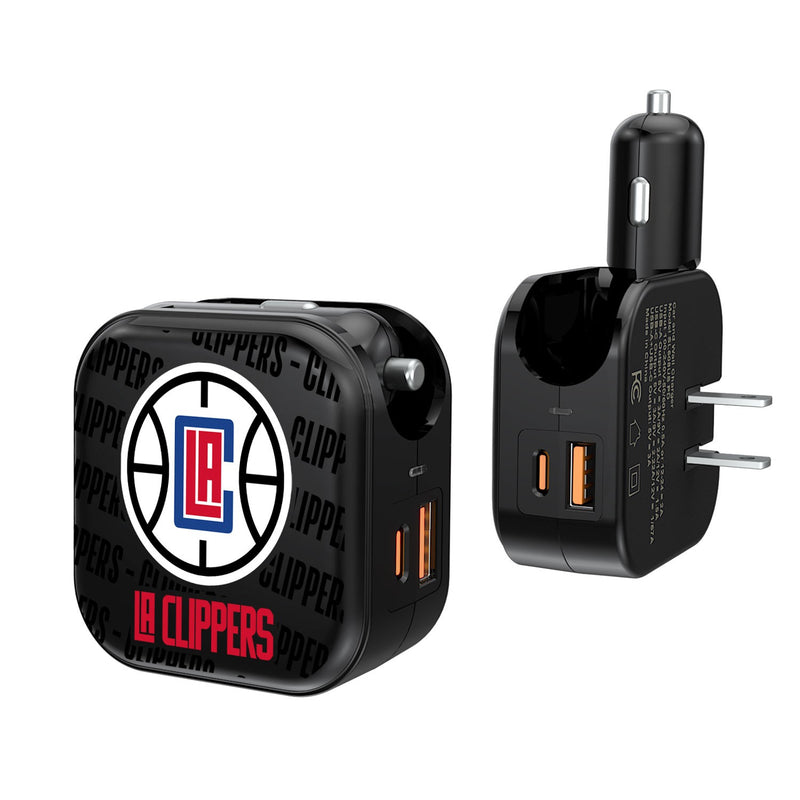 Los Angeles Clippers Blackletter 2 in 1 USB A/C Charger