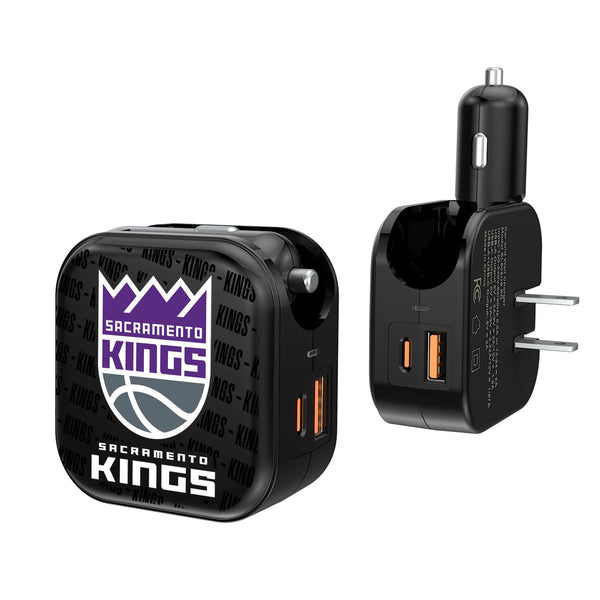 Sacramento Kings Blackletter 2 in 1 USB A/C Charger