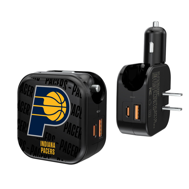 Indiana Pacers Blackletter 2 in 1 USB A/C Charger