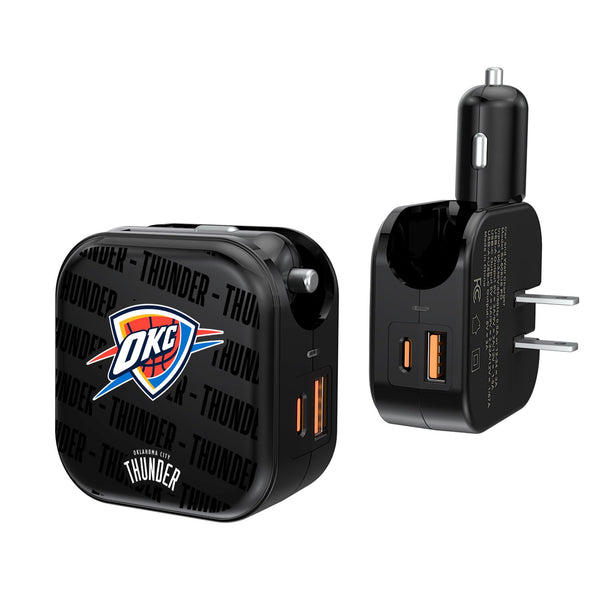 Oklahoma City Thunder Blackletter 2 in 1 USB A/C Charger