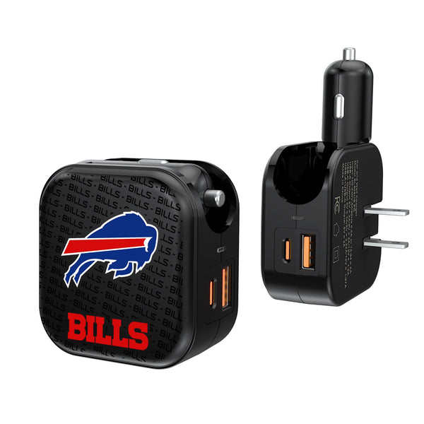 Buffalo Bills Blackletter 2 in 1 USB A/C Charger
