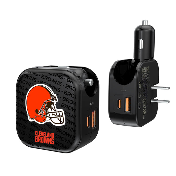 Cleveland Browns Blackletter 2 in 1 USB A/C Charger