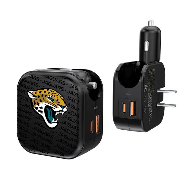Jacksonville Jaguars Blackletter 2 in 1 USB A/C Charger