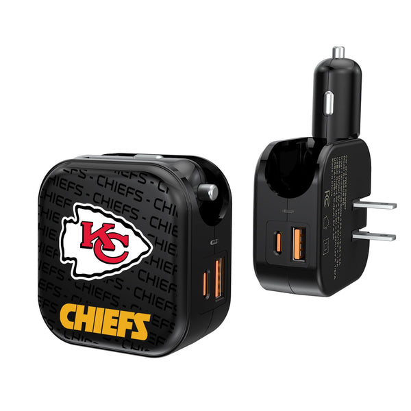 Kansas City Chiefs Blackletter 2 in 1 USB A/C Charger
