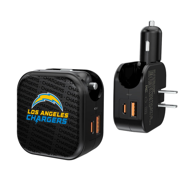 Los Angeles Chargers Blackletter 2 in 1 USB A/C Charger