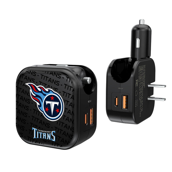 Tennessee Titans Blackletter 2 in 1 USB A/C Charger