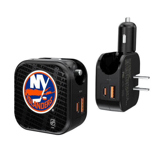 New York Islanders Blackletter 2 in 1 USB A/C Charger