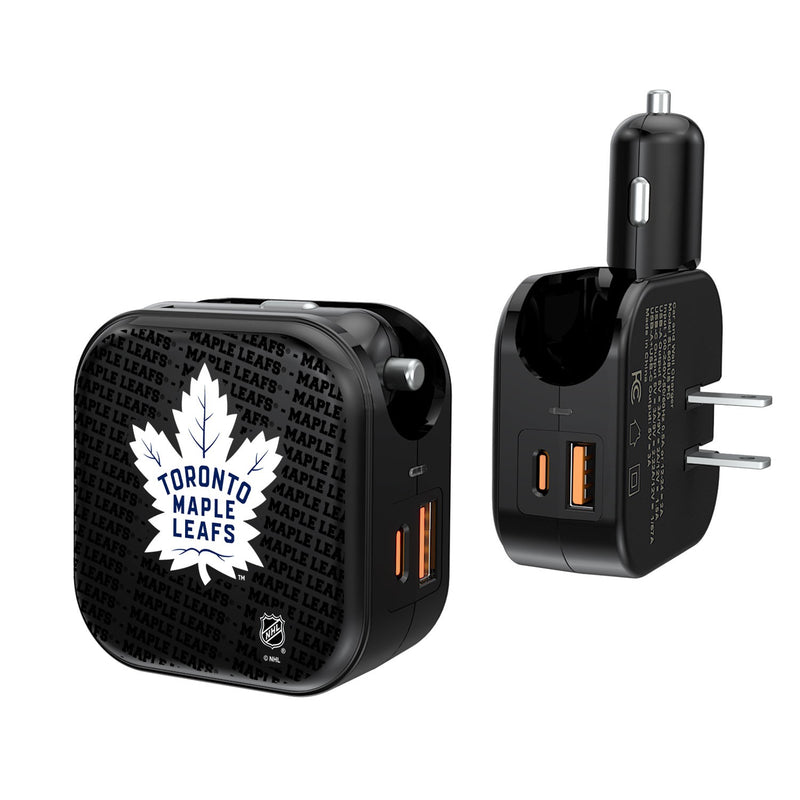 Toronto Maple Leafs Blackletter 2 in 1 USB A/C Charger