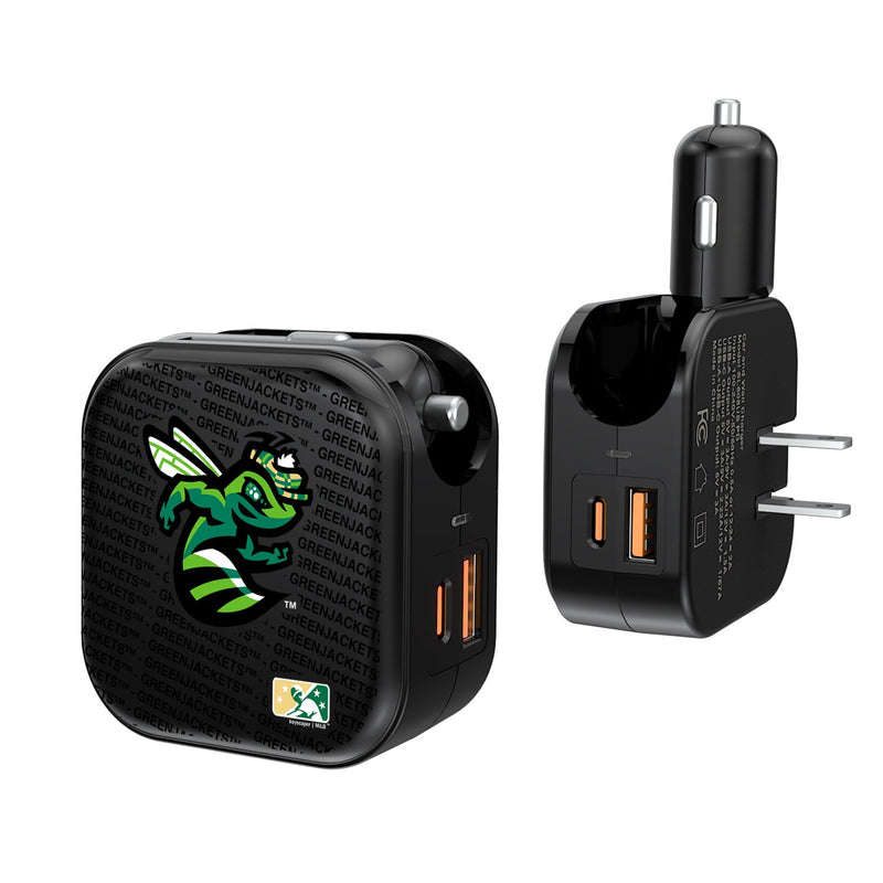 Augusta GreenJackets Blackletter 2 in 1 USB A/C Charger