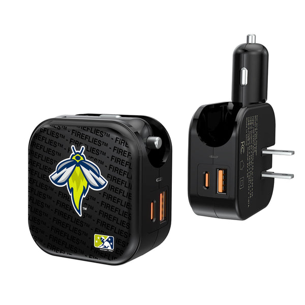 Columbia Fireflies Blackletter 2 in 1 USB A/C Charger