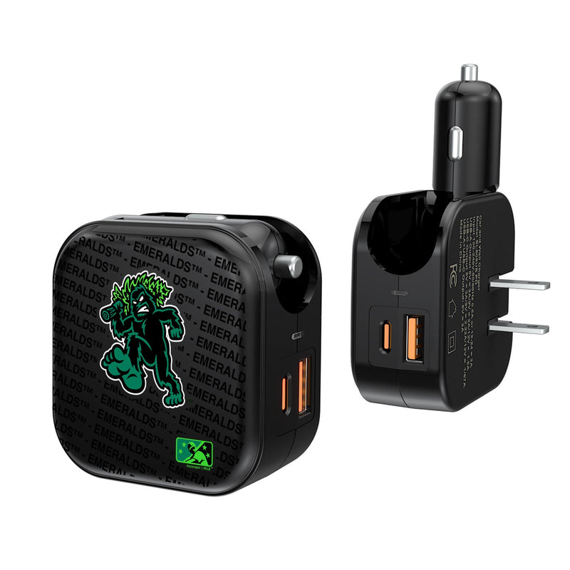 Eugene Emeralds Blackletter 2 in 1 USB A/C Charger