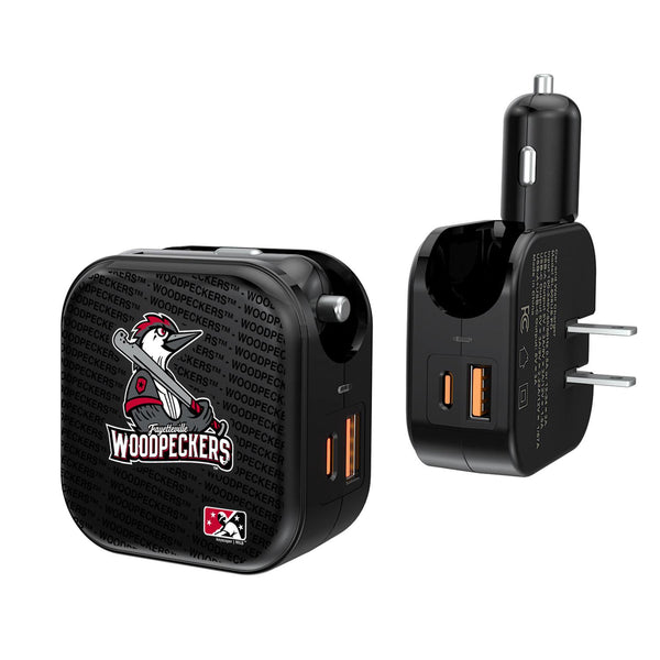 Fayetteville Woodpeckers Blackletter 2 in 1 USB A/C Charger