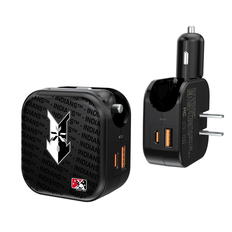 Indianapolis Indians Blackletter 2 in 1 USB A/C Charger
