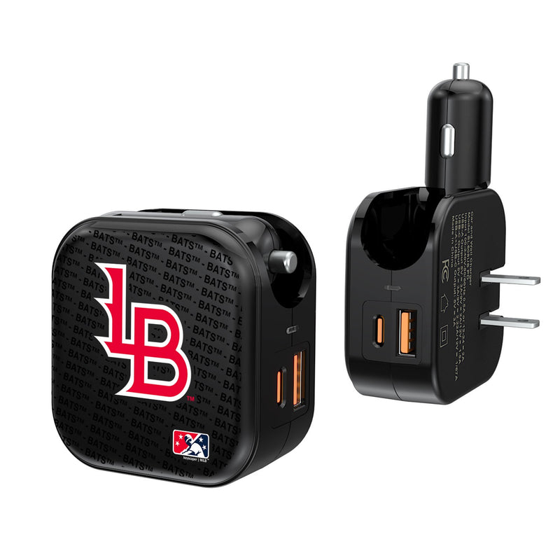 Louisville Bats Blackletter 2 in 1 USB A/C Charger