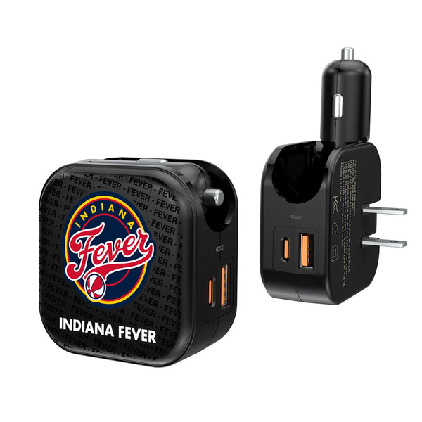 Indiana Fever Blackletter 2 in 1 USB A/C Charger
