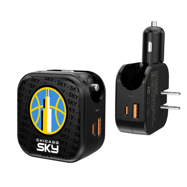 Chicago Sky Blackletter 2 in 1 USB A/C Charger